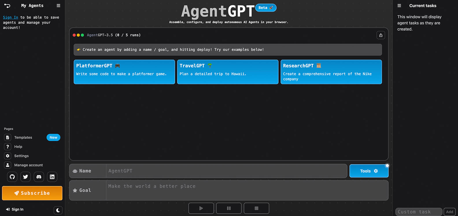 AgentGPT Review by AI Repo Hub