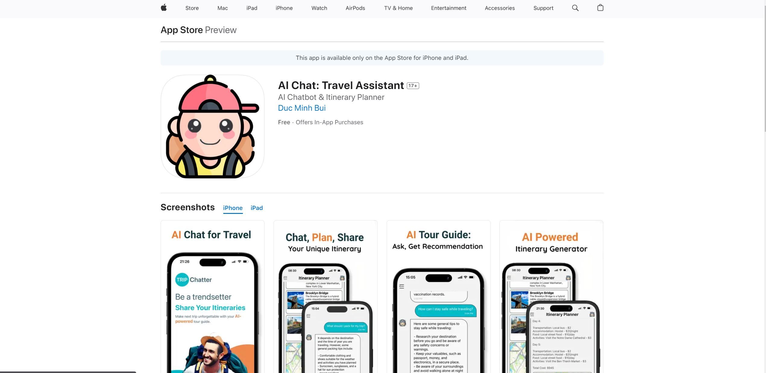 Post: AI Chat Travel Assistant