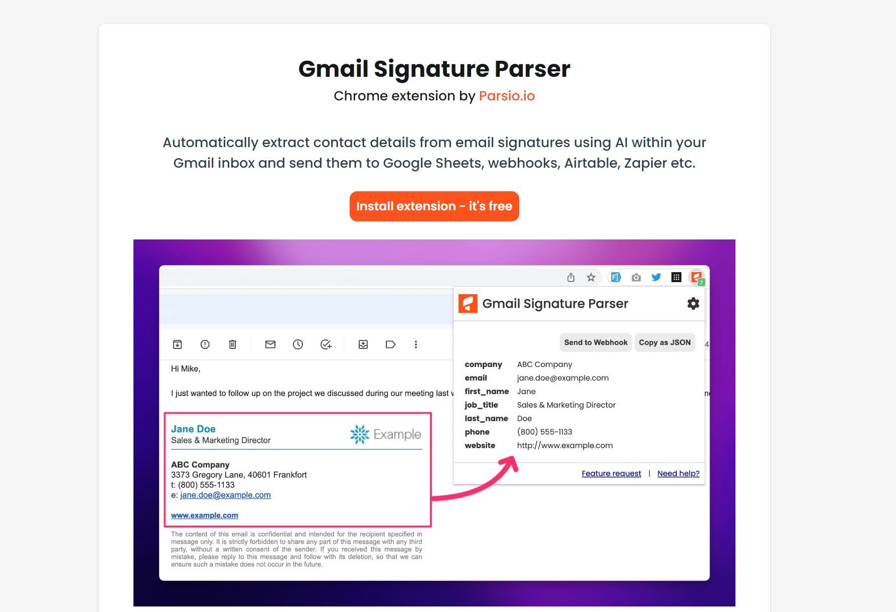 Gmail Signature Parser