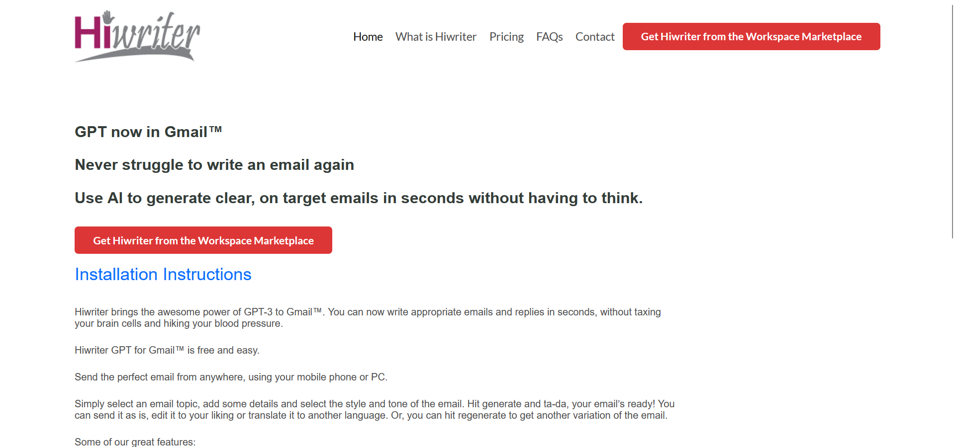 Post: Hiwriter GPT for Gmail