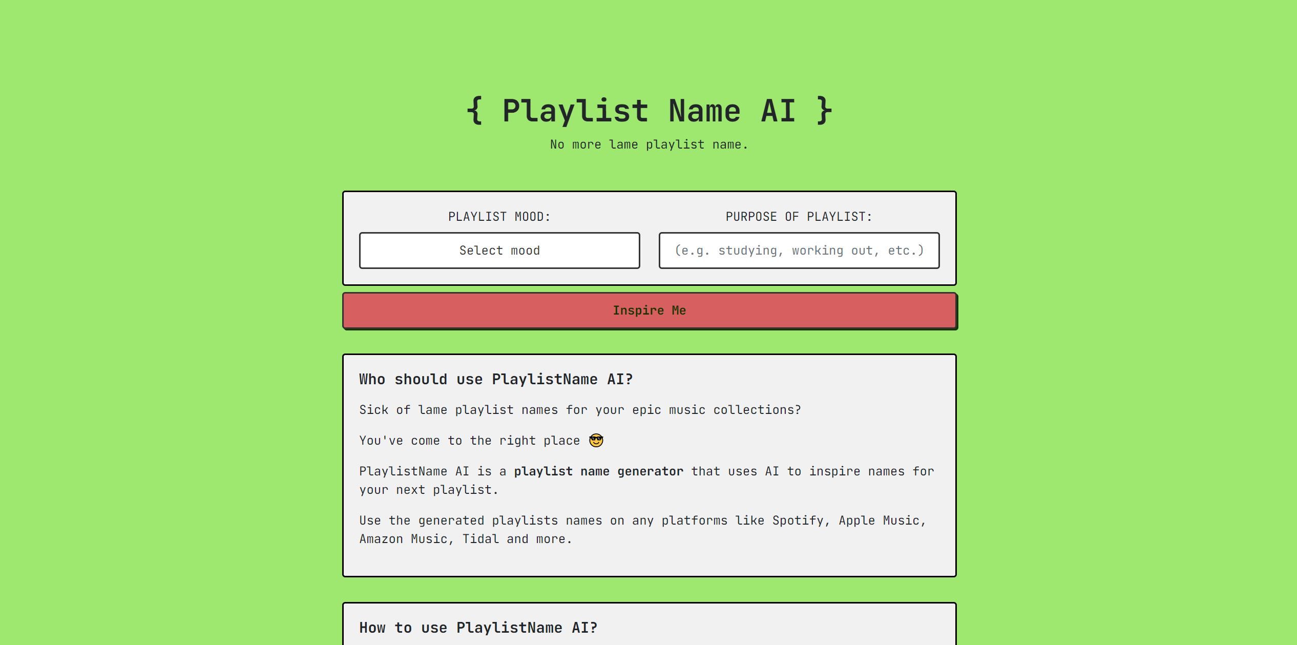 Post: PlaylistName AI