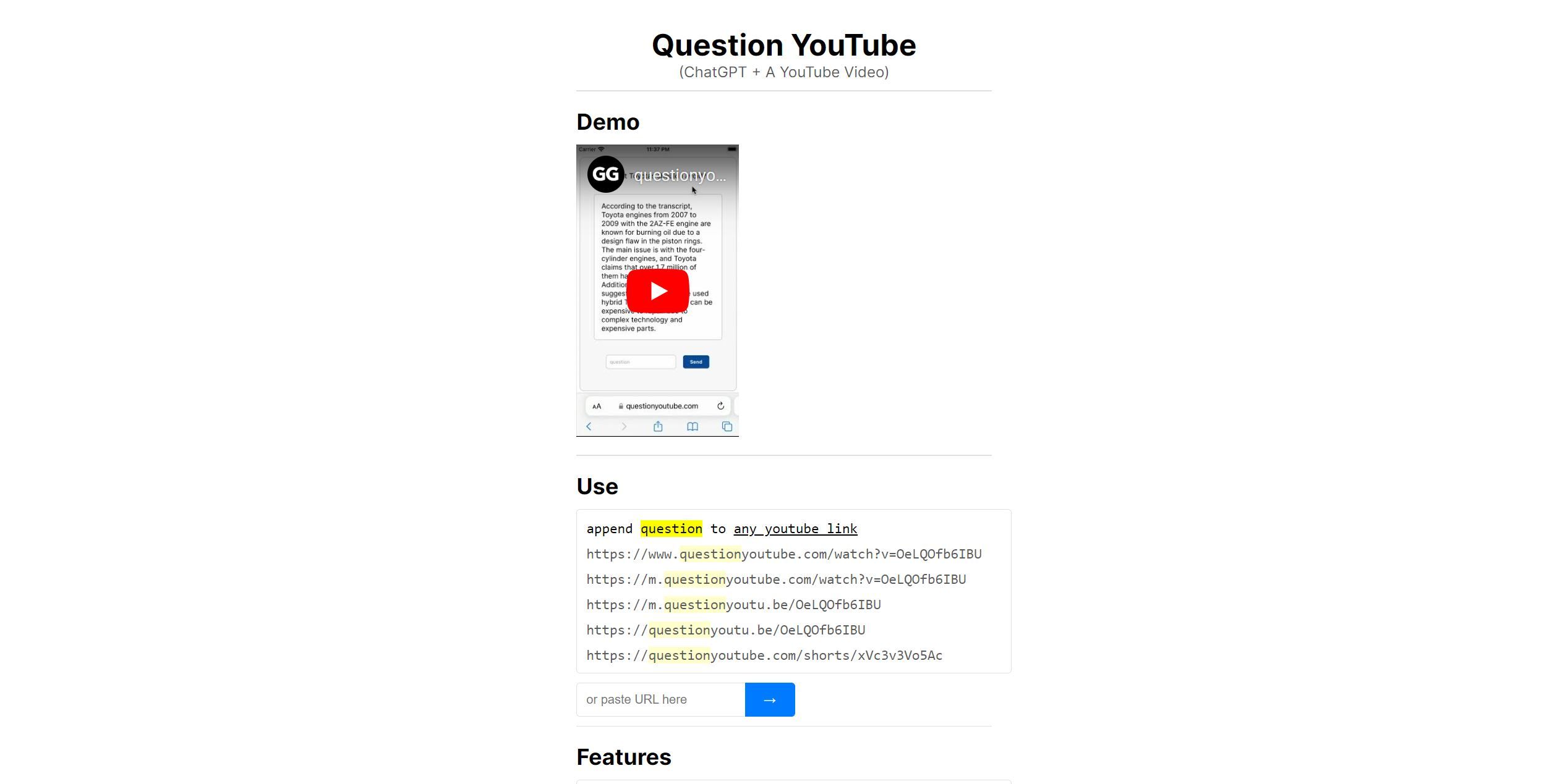 Post: Question Youtube