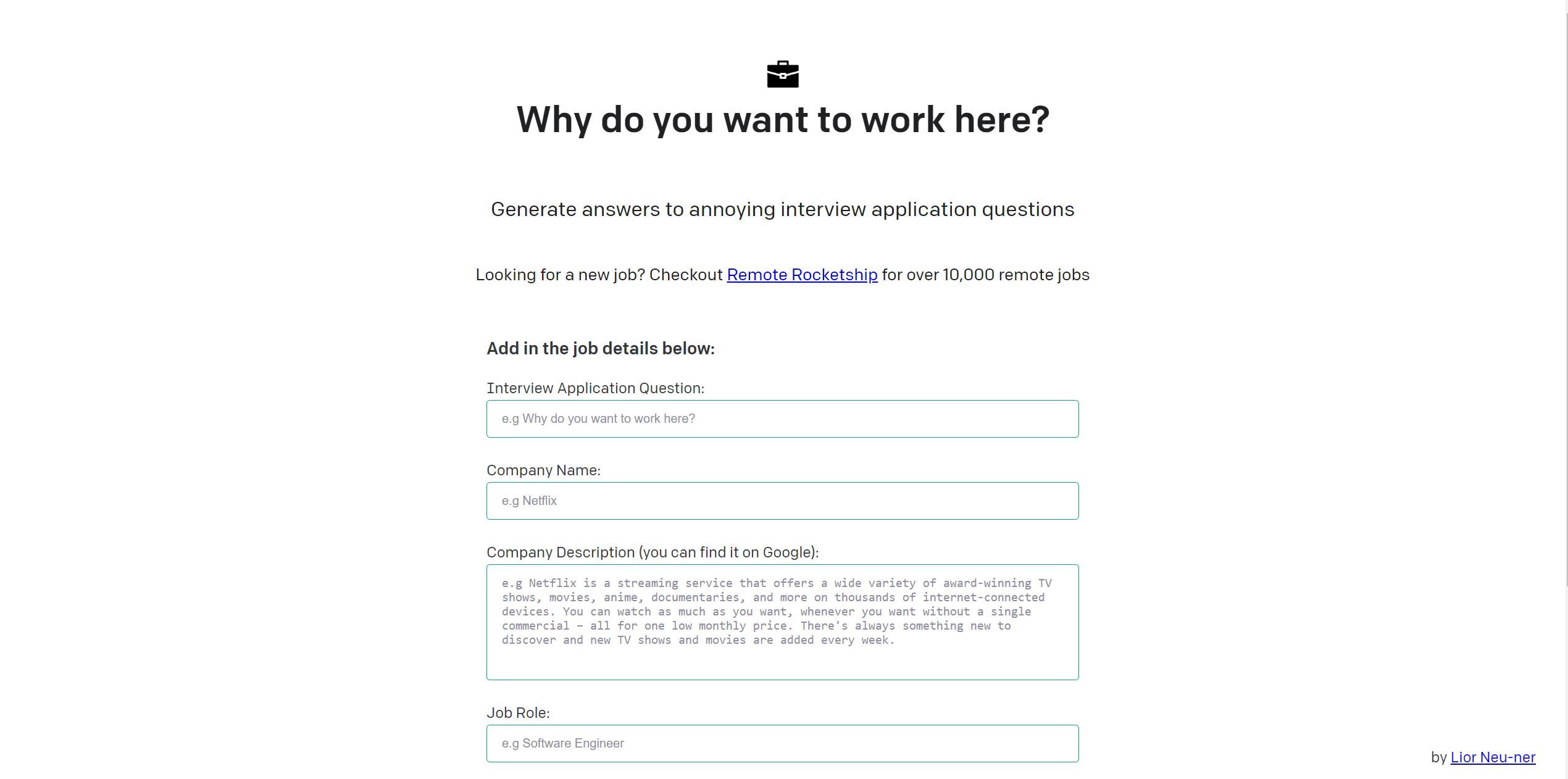 Post: Why do you want to work here?