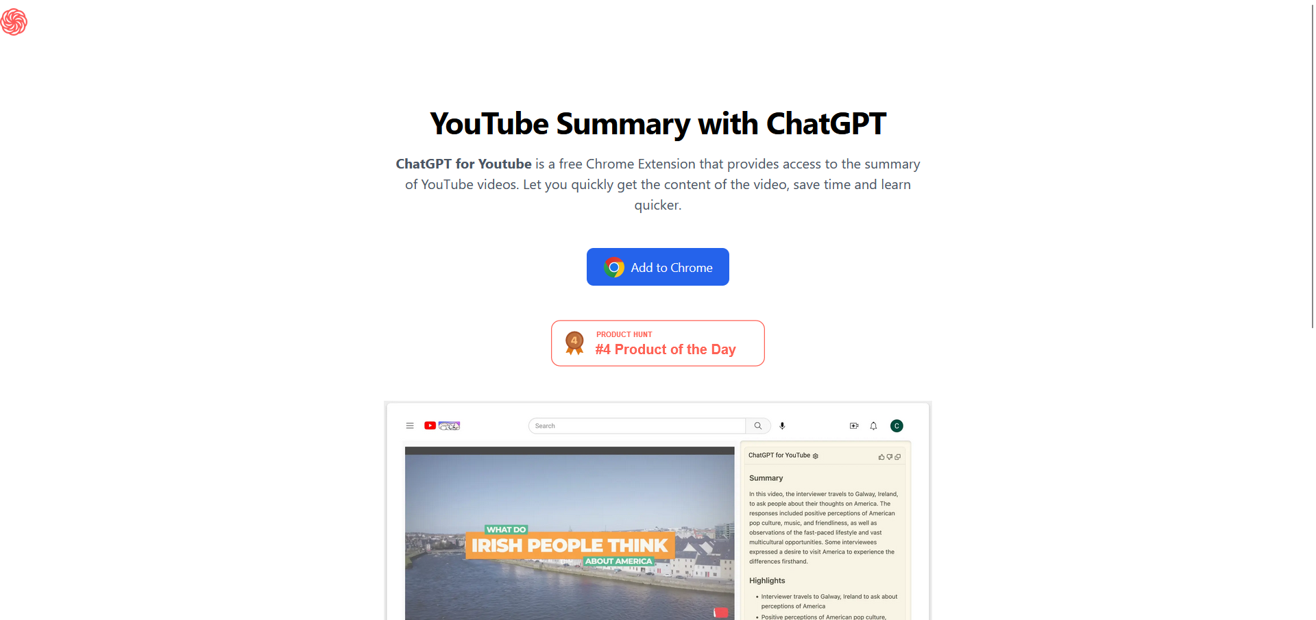 Post: ChatGPT for Youtube