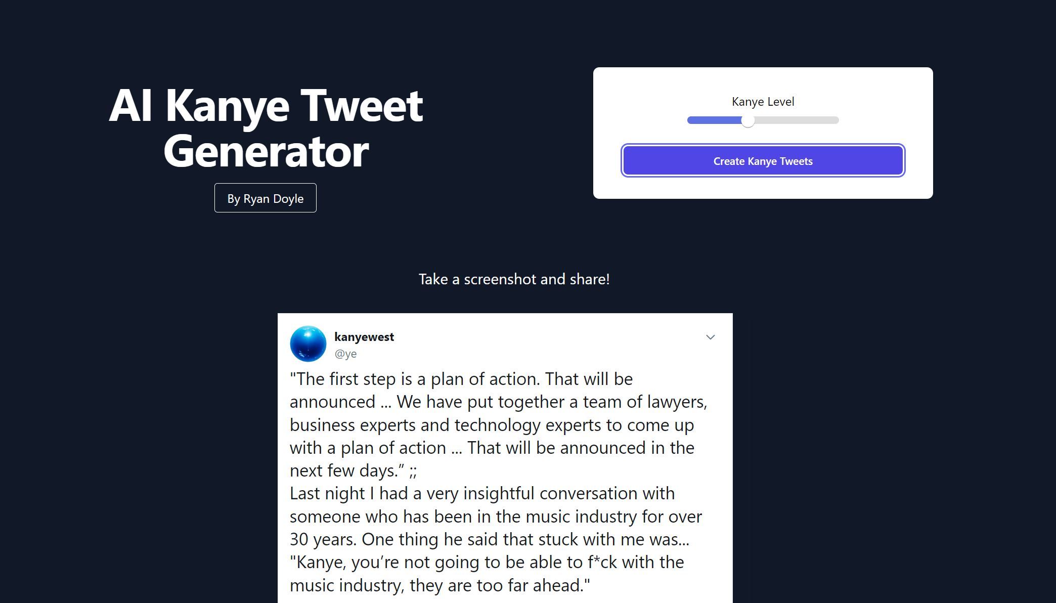 Post: Kanye Tweet Generator