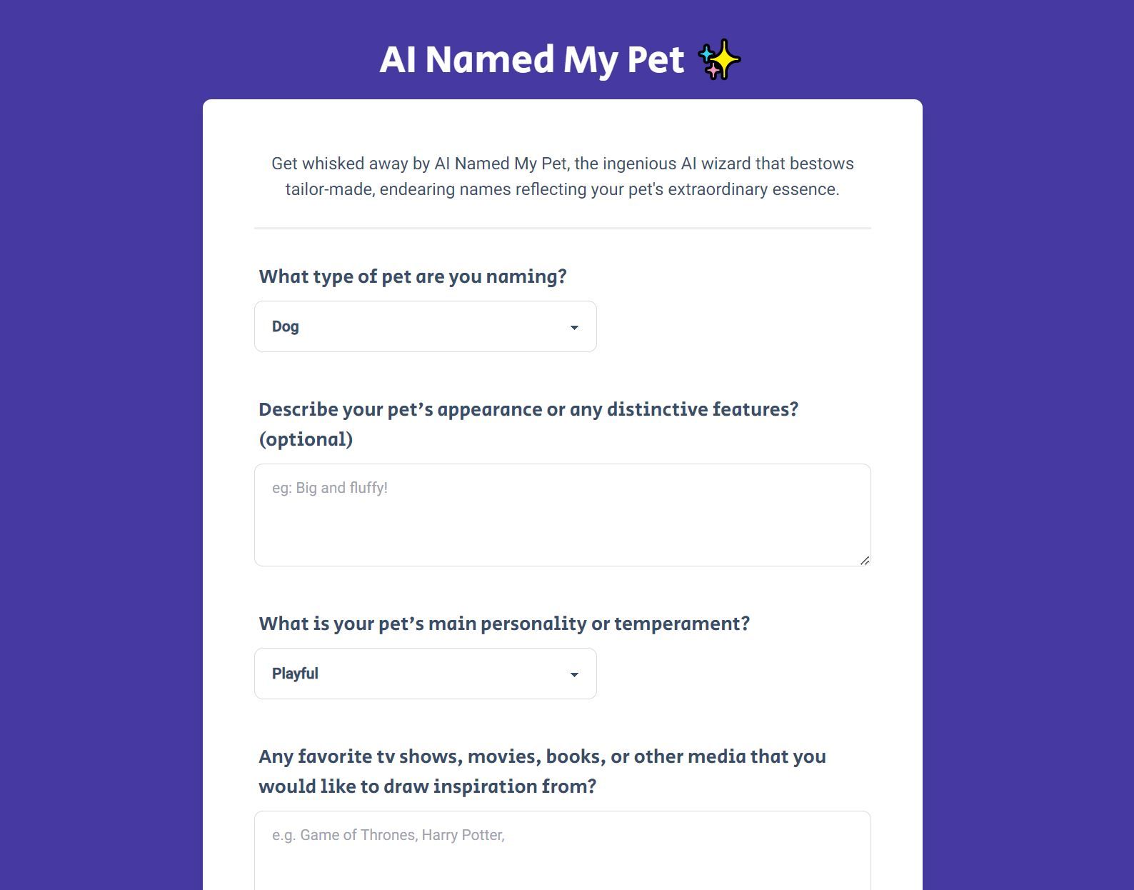 AI Named My Pet