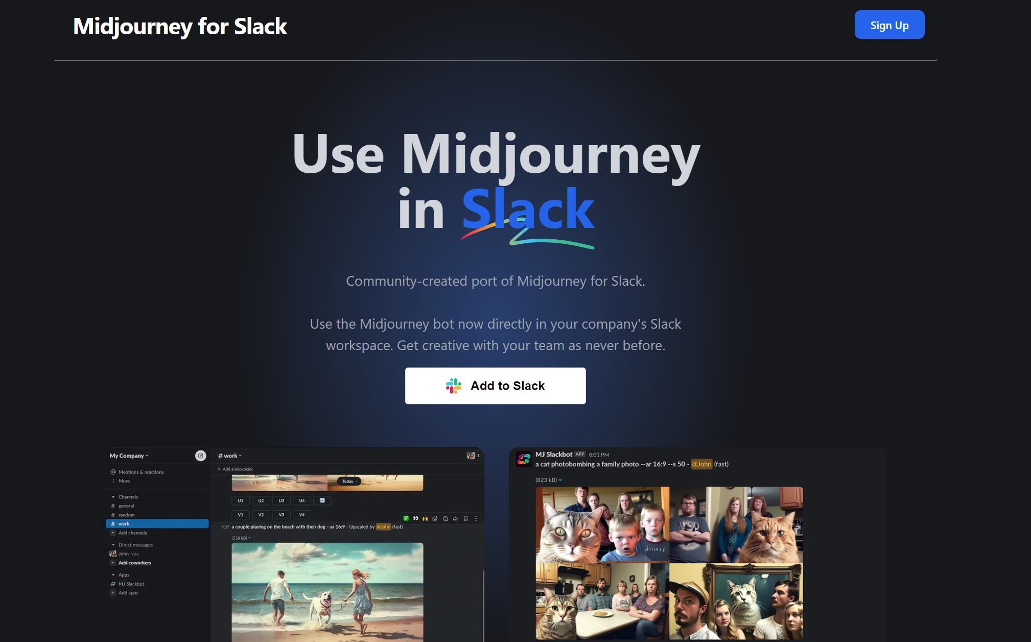 Post: Midjourney for Slack